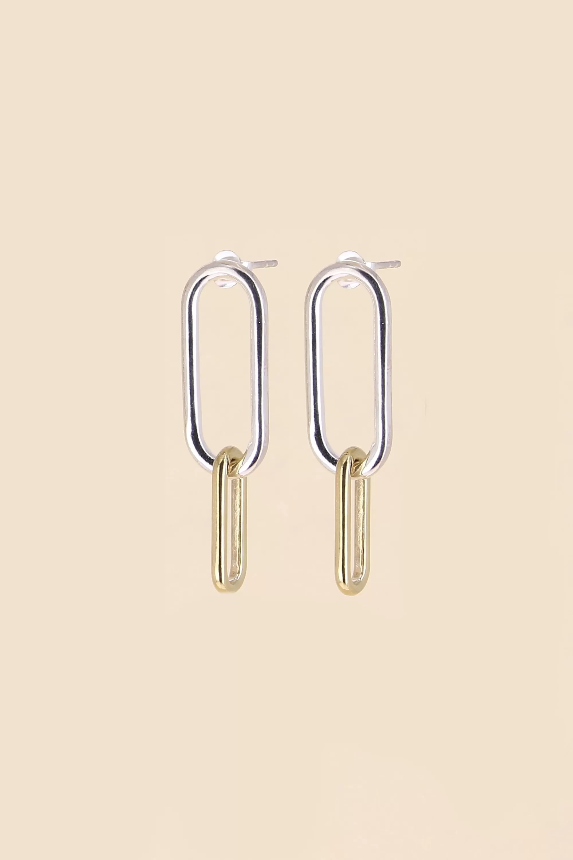 Philippe Audibert Boucles D'Oreilles Doubles Ovales Bicolore Flash Sale