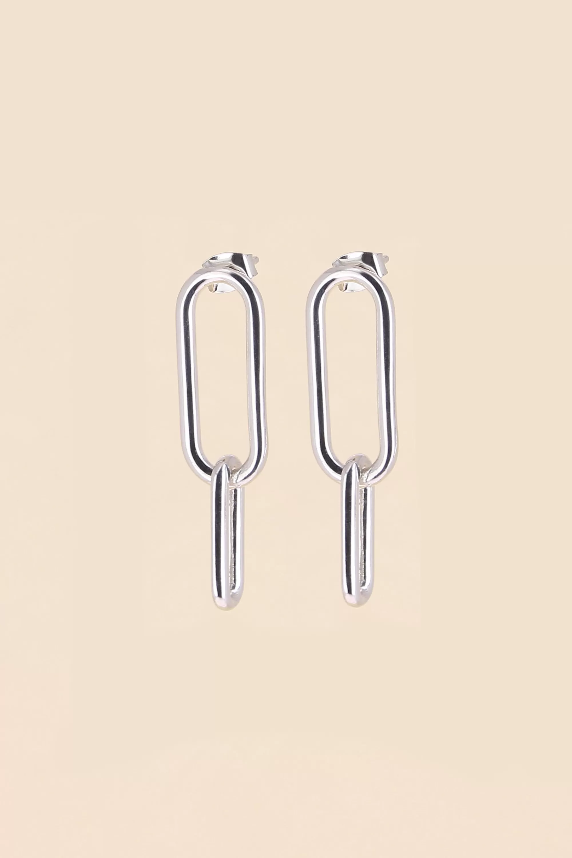 Philippe Audibert Boucles D'Oreilles Doubles Ovales Argente Clearance