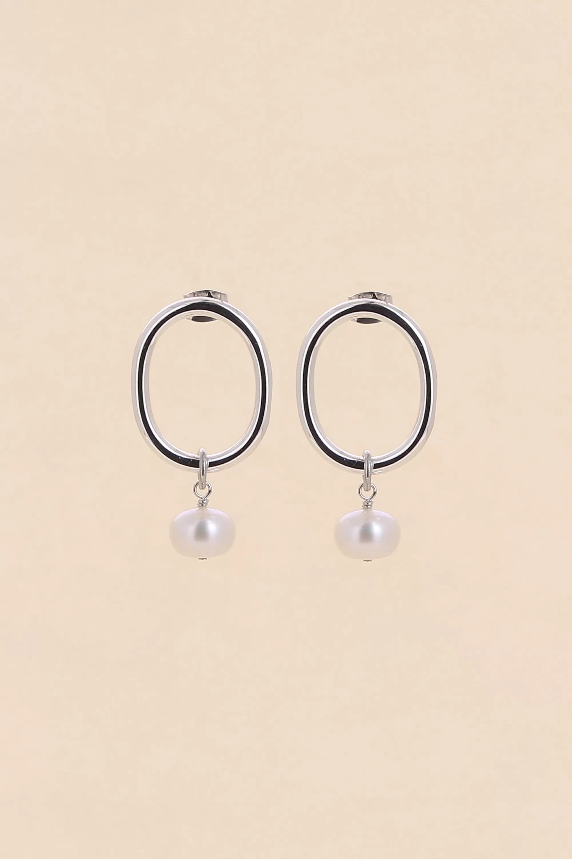 Philippe Audibert Boucles D'Oreilles Pia Perle Argente Hot