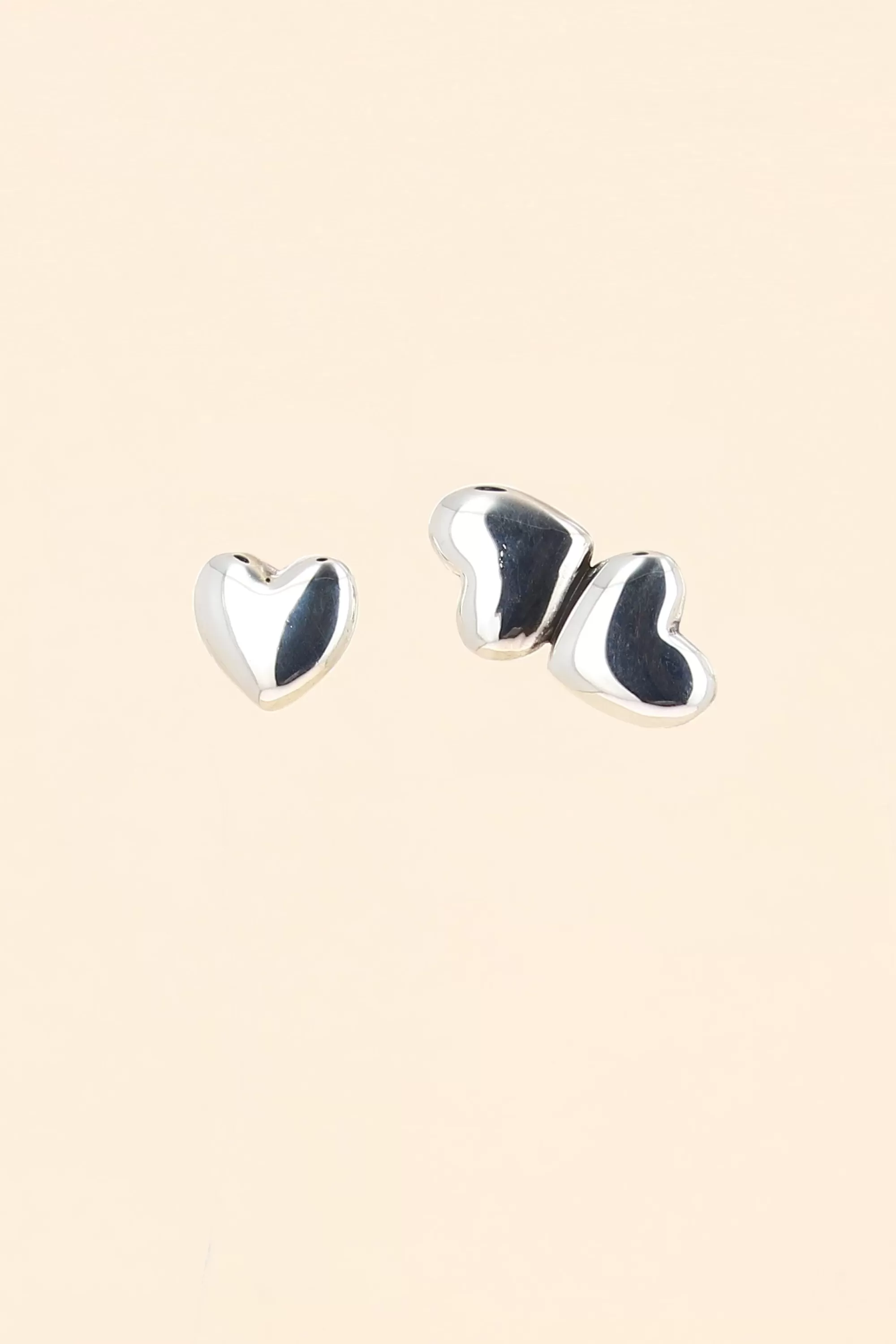 Philippe Audibert Boucles D'Oreilles Wanda Double Coeur Argente Cheap